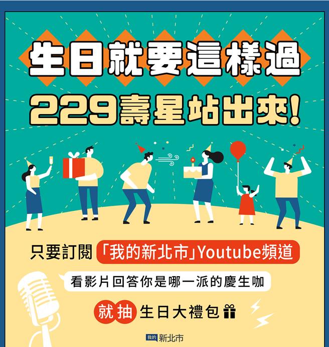 完成「我的新北市」Youtube頻道指定條件，就有機會抽中新北好物大禮包，如果中獎者同時是2月29日的生日壽星，再加碼送高級飯店平日1晚雙人住宿。（新北市新聞局提供／劉瑋晴新北傳真）