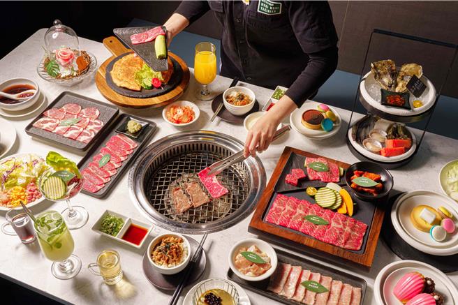 森森烧肉双人和牛套餐只要1980元，等同一人免千元就可享高檔食材。（森森烧肉提供／朱世凯台北传真）
