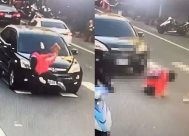 台中有10歲女童在學校附近的斑馬線上被撞飛，這則新聞也引起不少網友討論。（圖／翻攝影片）