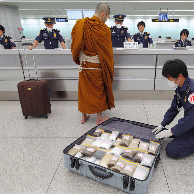 台湾一名21岁的男大学生，日前涉嫌试图从柬埔寨走私约6公斤、相当于市价约3亿7千万日圆（约台币7千8百万）的兴奋剂（毒品）。遭日本成田海关以涉嫌违反《觉醒剂取缔法》等罪，向检方告发。（图／AI生成）