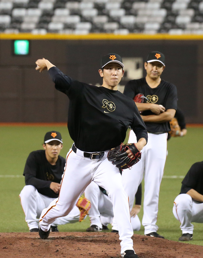 读卖巨人队投手户乡翔征。（赵双杰摄）
