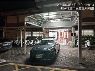 防貨車衝撞重演 花蓮縣警局用警車「阻擋」研擬增設護欄