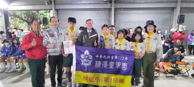 桃園市童軍會2日在石門營地舉行三五童軍節慶祝大會，齊聚800多人參與。（教育局提供／蔡明亘桃園傳真）