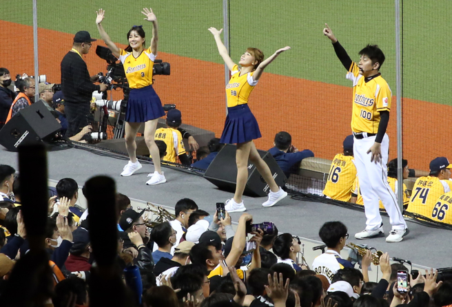 「台式应援」让读卖巨人队留下深刻印象。（赵双杰摄）