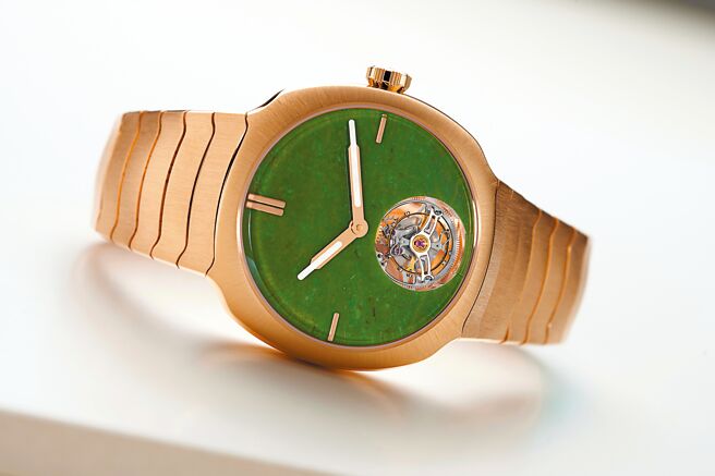 亨利慕時疾速者陀飛輪懷俄明玉石腕表，437萬元。（H.Moser & Cie.提供）