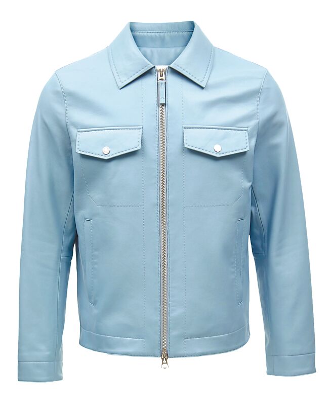 J.LINDEBERG簡約絲滑小羊皮外套，2萬9800元。（J.LINDEBERG提供）