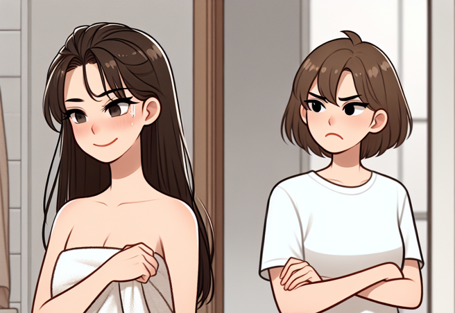 刘女不满浴室使用时间太久，竟然拿粪便涂抹黄姓女室友。（AI生成图）