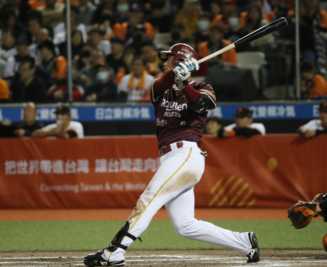 樂天桃猿林承飛。（劉宗龍攝）