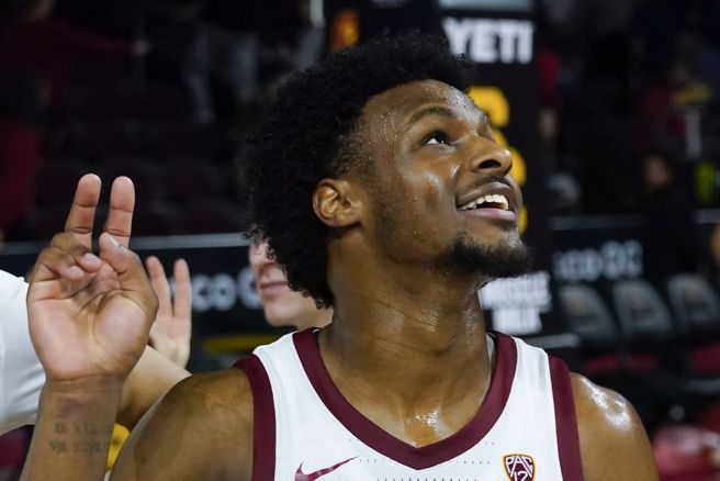 美国南加州大学球员布朗尼詹姆斯。（美联社资料照）