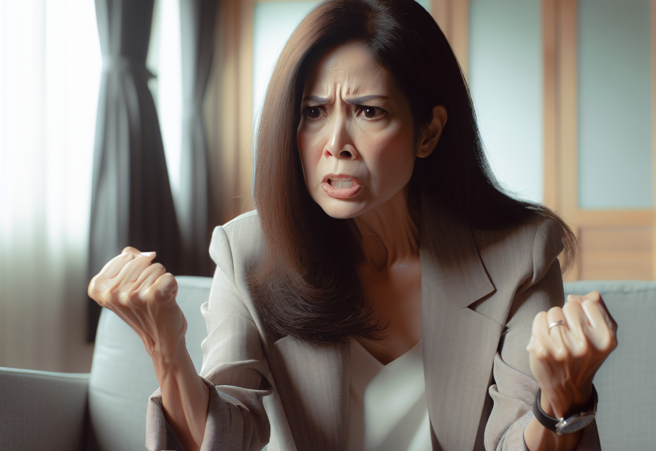 无业夫没钱就翻箱倒柜偷钱花，还曾喝茫挥刀要砍儿子，双方分居10多年，女方诉请离婚获准。（AI生成图）