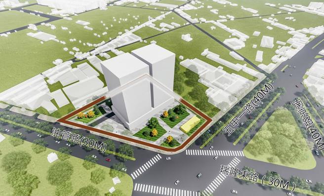 捷运黄线Y20站联合开发示意图。（图／高雄市都发局）