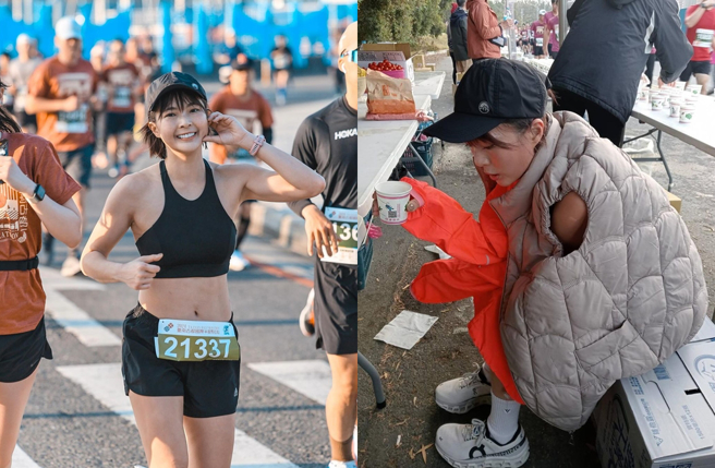 黃沐妍日前參加馬拉松活動，跑到一半感到身體不適。（圖／黃沐妍-小豬 facebook）