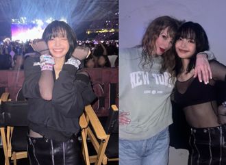 Lisa镂空衣泄黑BRA紧贴泰勒丝 手上1配件证明是真粉