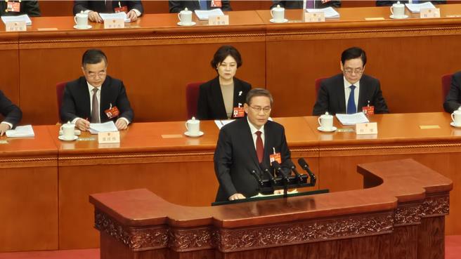 拚经济！大陆国务院总理李强：官方设定今年GDP成长5％左右、赤字率3％。（蓝孝威摄）
