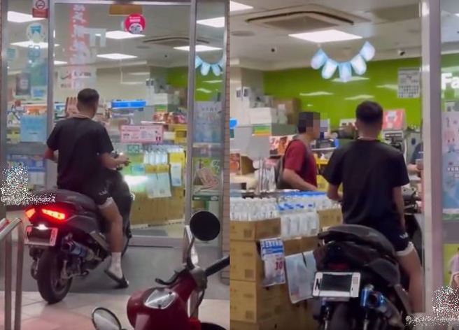 高雄有男子上月晚间将机车骑进超商，并且拍下影片放在社群平台，遭网友酸爆「滋事型网红越来越多」。（图／翻摄自爆料公社）