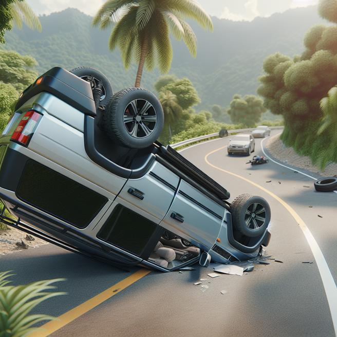 今（5）日清晨5时许，马来西亚敦胡申翁镇地区发生一起车祸。（图／AI生成）