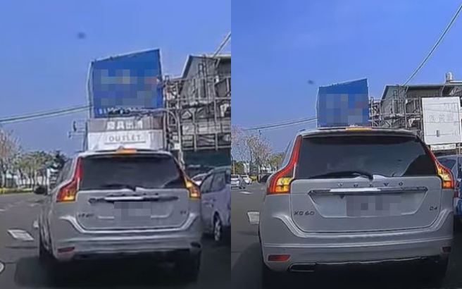 有駕駛發現前方有車主打著右轉燈，卻突然變路邊停車，讓他看了相當傻眼。（ 圖／ 翻攝自「WoWtchout-地圖型行車影像分享平台」）