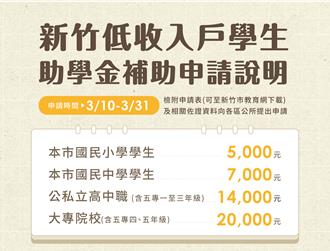 助弱勢學子安心就學 竹市低收入戶學生助學金開放申請