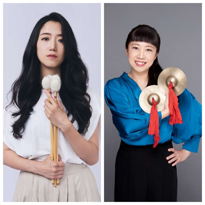 2024臺北市传统艺术季开幕音乐会，特邀击乐家双子二重奏与巫欣璇(图左)，搭配北市国击乐首席谢从馨(图右)共同合作，展现中西击乐的各种姿态。（图／臺北市立国乐团提供）