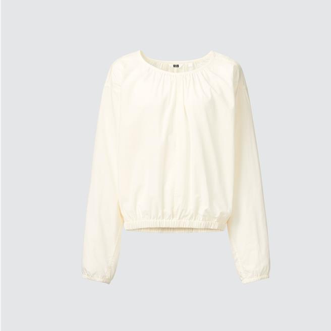 UNIQLO「女装 降落伞设计上衣(长袖) 」，1290元。（UNIQLO提供／朱世凯台北传真）