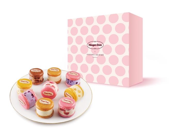 京站的哈根達斯「馬卡龍冰淇淋禮盒」，推薦價1680元。（京站提供／朱世凱台北傳真）