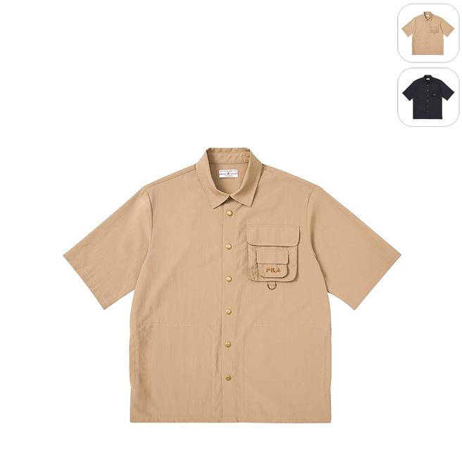 京站的FILA「男工裝口袋襯衫-卡其」，推薦價2980元。（京站提供／朱世凱台北傳真）