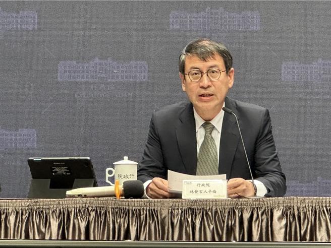 行政院發言人林子倫。（黃婉婷攝）