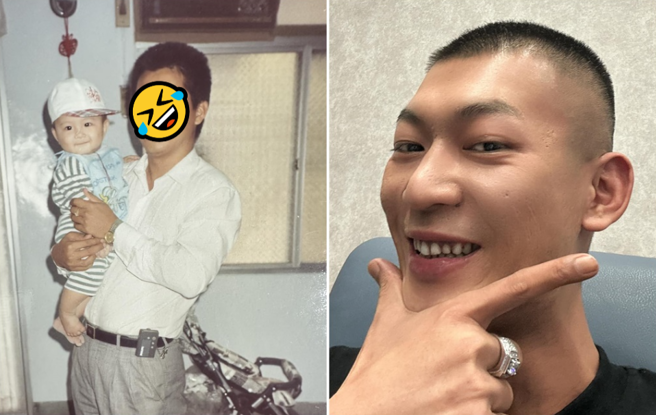 凤梨爸被指神似男星吴奇隆、齐秦。（图／FB@凤梨 吴泓逸）