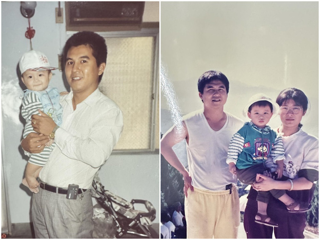 凤梨爸被指神似男星吴奇隆、齐秦。（图／FB@凤梨 吴泓逸）