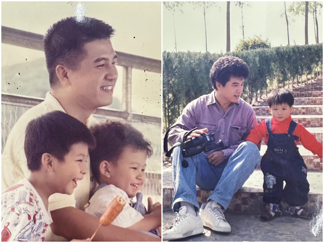 凤梨爸被指神似男星吴奇隆、齐秦。（图／FB@凤梨 吴泓逸）
