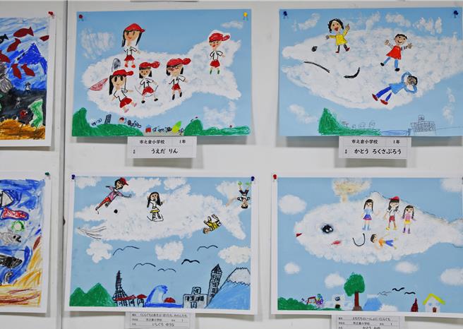 日本学生绘画作品。（苗栗市公所提供／李京升苗栗传真）