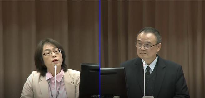 故宮院長蕭宗煌（右）回應立委林倩綺詢問時表示故宮院長是自己生涯的最後一個公職。（取自立法院議事轉播畫面）