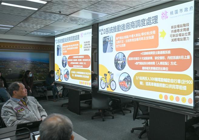 桃园自去年底陆续分区启用YouBike2.0新系统服务，目前全市417处公共自行车场站都有YouBike2.0。（新闻处提供／蔡依珍桃园传真）