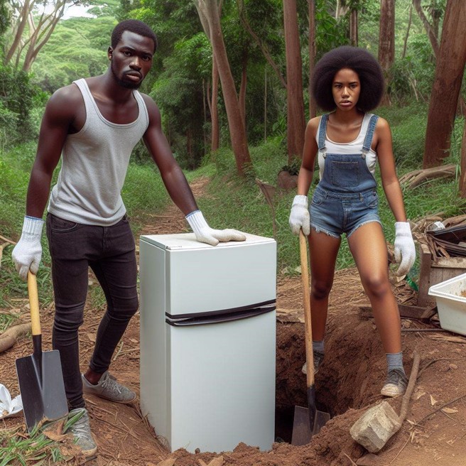 13歲少女因為與男友交往被母親拒絕，兩人居然聯手殺害母親後裝進冰箱，準備棄置在山里。（AI生成圖）