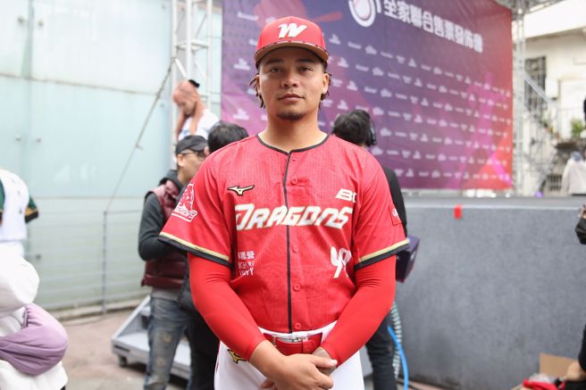味全龙投手林凯威。（杜宜谙摄）