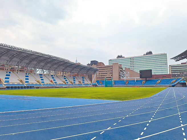 台北市體育局說明，台北田徑場3月份各項賽事已定，檔期全滿。圖為台北田徑場。（台北體育局提供／黃敬文台北傳真）