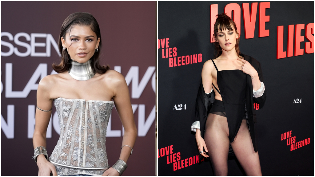 安潔莉卡低價模仿紅毯女星穿搭。（圖／美聯社、路透）