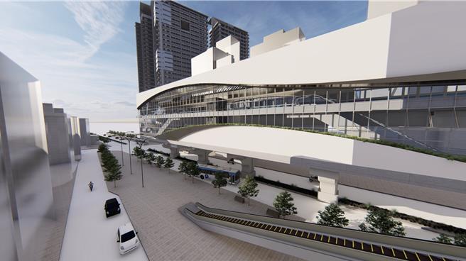 汐东捷运SB12车站模拟图。（捷运局提供）