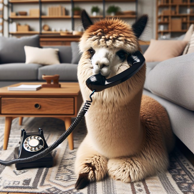 大陆一名男子遇到诈骗电话，让自家的羊驼来回话，拍成影片网友看到笑炸。（AI生成图）