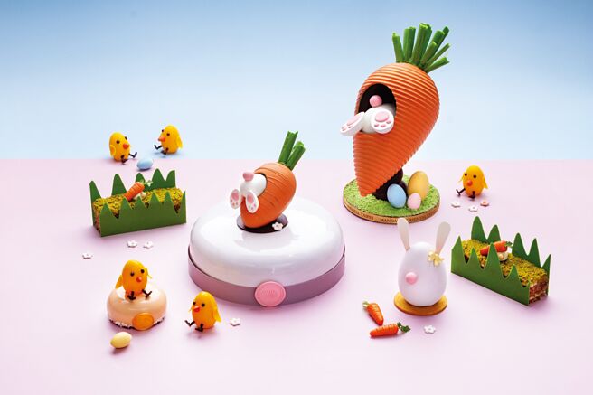台北文华东方酒店文华饼房推出许多款精致復活节限定甜点，即日起供应至4月7日。图／台北文华东方酒店提供