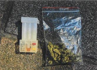 無照賓士男紅線違停心虛「掉大麻」 警赫見開AB車送辦