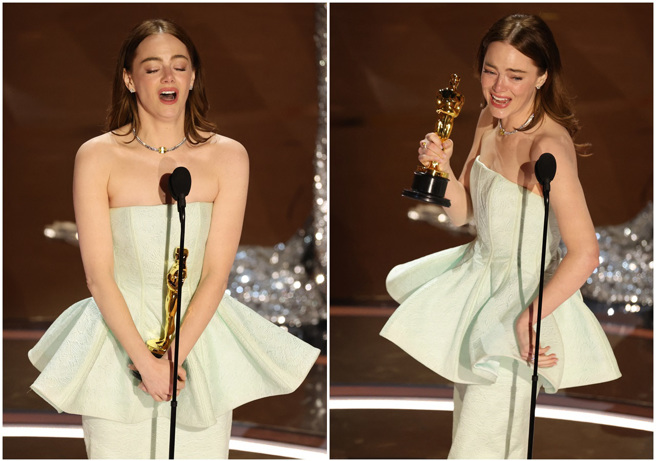 艾瑪史東有表情包。（圖/路透社）