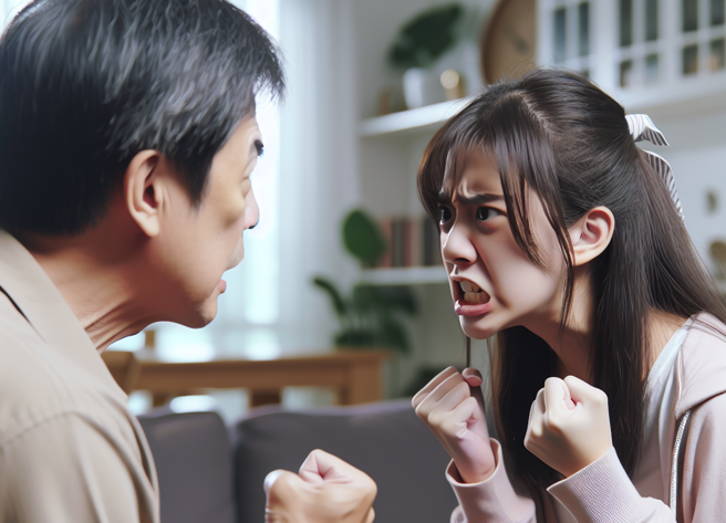 進女兒房間卻被嗆聲，「再進一次試試看」， 男子抱怨：「女兒很叛逆該怎辦？」（翻攝畫面）