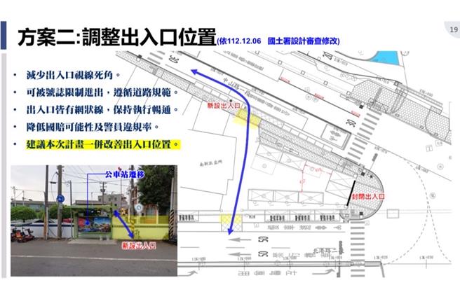 嘉义县太保市南新派出所位于多叉路口，一旁是学生眾多的南新国小，县府规画拆除派出所围墙，重新调整出入口。（詹琬蓁提供∕吕妍庭嘉义传真）