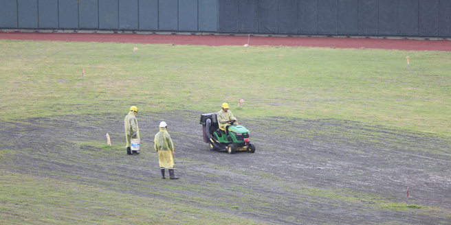 桃園棒球場目前仍在加緊趕工中。（體育署提供）