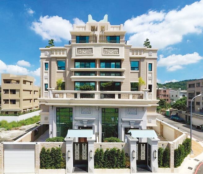 金轩建设高峰领袖八期，外观採用古典巴洛克风格设计，看起就像是一座宏伟的城堡。图／业者提供