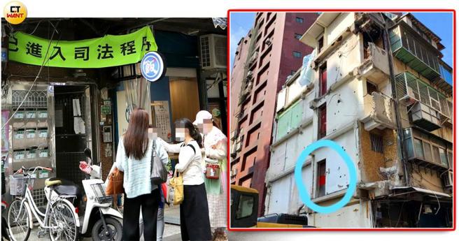 北市信義區吳興街巷弄一棟近50年的老公寓，建商將左半棟拆除改建，右半棟居民認為沒有經過同棟其他所有權人允許，也沒有通知確切拆除日期，3個月都生活在恐懼中。（圖／方萬民攝、投訴人提供）