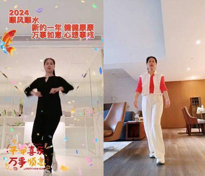 保母小楊阿姨在寬敞的客廳、浴室拍影片。（圖／擷取自小楊阿姨抖音）