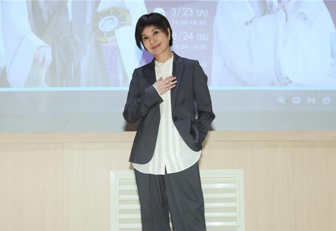 唐美云13日出席与法务部联合举办的「戏说人权」─《冒壁鬼》预演记者会。（粘耿豪摄）