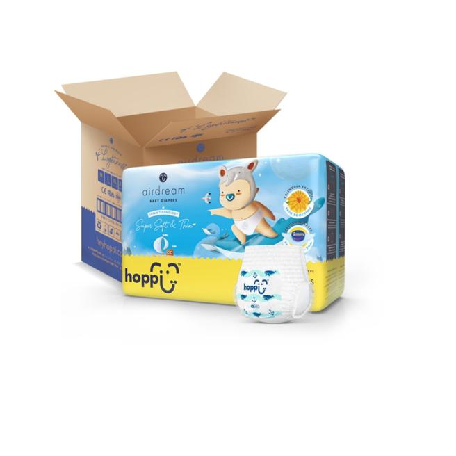 蝦皮購物「線上婦幼展」Hoppi 超薄輕巧黏貼型紙尿褲，優惠價1079元。（蝦皮購物提供／古明弘台北傳真）